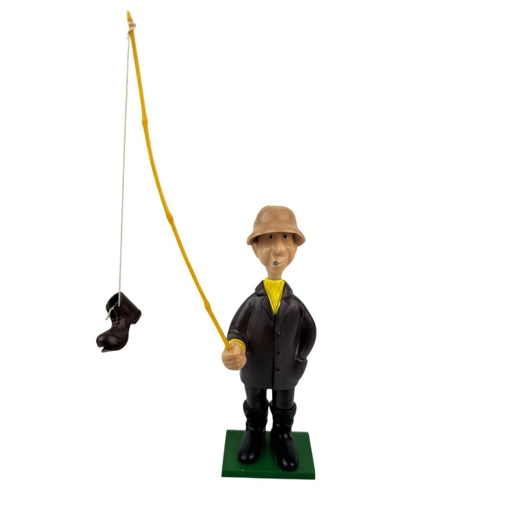 Wilton Cake Topper Old Man Fishing Pole Boot Vintage Made in Hong Kong Plastic